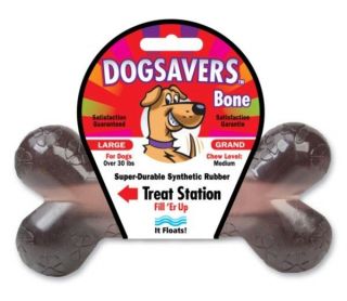   Pawtrack Dogsavers Bone W/Treat Station LG Rubber Dog Toy ASST Colors