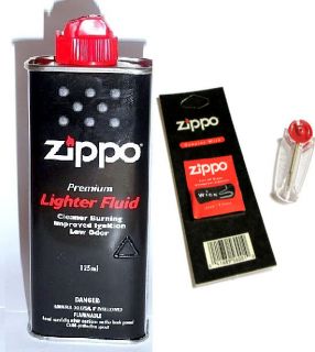 Zippo Lighter Hand Warmer Fuel Fluid Petrol 1 x Original Wick & 6 