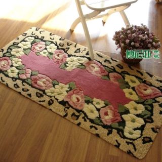 Charming Floor Mat Rug Carpet Country Leopard Floral Country Style E