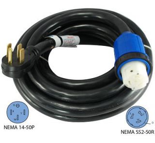 Conntek 15 Foot RV Power Cord 50 Amp Male Plug To 50 Amp Volt Locking 