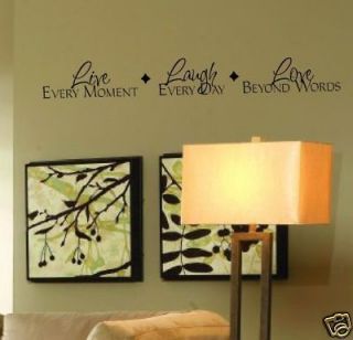 Vinyl lettering LIVE LAUGH LOVE sticker word quote wall