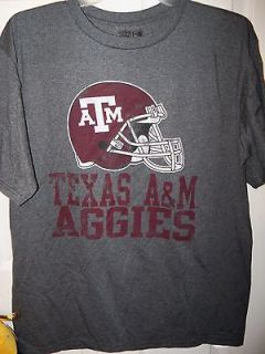 Texas A&M Aggies Football Helmet Gray Short Sleeve Shirt Mens Size 