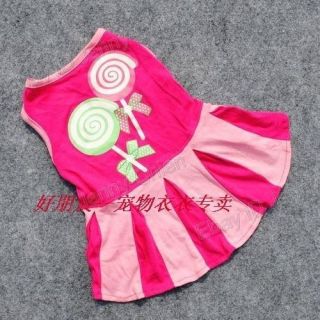 New pet dogs clothes Costumes summer lollipop miniskirt dress shirt P1