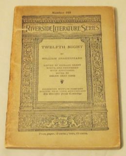   NIGHT BY WILLIAM SHAKESPEARE RIVERSIDE LITERATURE SERIES #149 1911 VG+