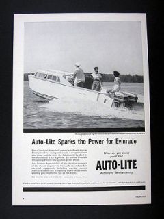   Spark Plugs Evinrude Twin Outboard Motors Lone Star Boat 1956 print Ad