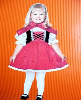 Red Princess Costume  Norwegian Style Little Red Riding Hood w/Cape sz 