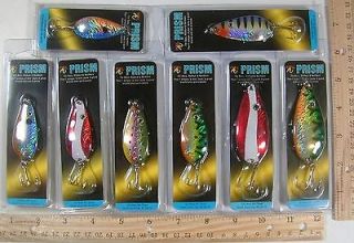 Fishing Prism Spoons Trout Walleye Bass Lures jigs