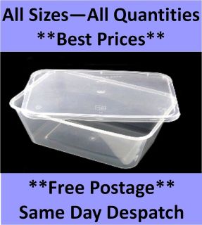 20 Plastic Containers Clear With Lids Microwave Food Safe Takeaway 