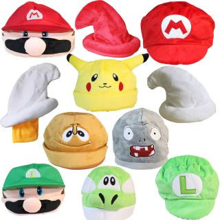   Super Mario Bros Smurf Pikachu Smurfs etc Cosplay Hat Plush Cap