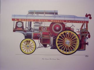 Steam Traction engine Fowler Showmans Supreme print by Geoffery 