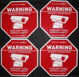 Big Surveillance Security Spy Video Camera Signs PVC