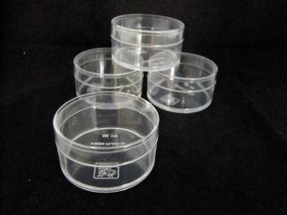 clear Plastic Round Boxes (5.2 cm diameter)for contain small items 