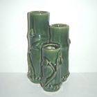 Ceramic Lucky Bamboo Vase With 3 Sections   Glazed Planter Pot 