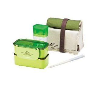 Lock&Lock Mini Lunch Box with Bag and Water Bottle, Green