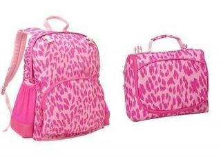  Pink Leopard Animal Print Junior School Bag Backpack Lunch Box Set