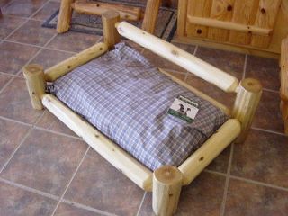 Brand new Cedar rustic log dog bed with cedar filled pad