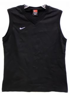 Nike Mens Cotton V Neck Black Sleeveless T Shirt Size Small