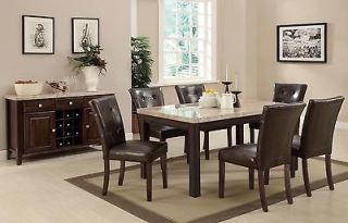 New Milton 7 PC Dining Set with Real Marble Top