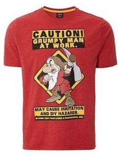 Official Snow White and the Seven Dwarfs GRUMPY Red Humour / Funny T 