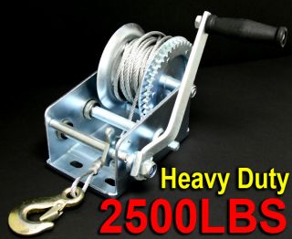 Heavy Duty 2500LB Boat Hand Winch Hand Crank Manual RV Trailer Winch