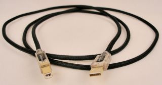 USB 2.0 A Male to B Male Cable with Lighted Ends   Braided 6 Feet