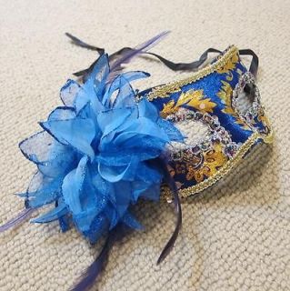 ROYAL BLUE Flower Venetian CostumeParty Masquerade Mask