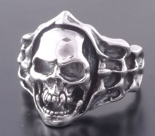 Sterling 925 Silver Skull Bone Rockstar Lowrider Ring US SZ 7 TO 15
