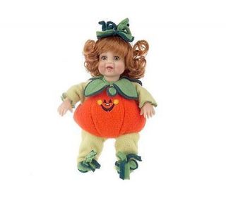    Pumpkin Blossom 5 1/2 Seated Cuddle Me Vinyl Doll By Marie Osmond