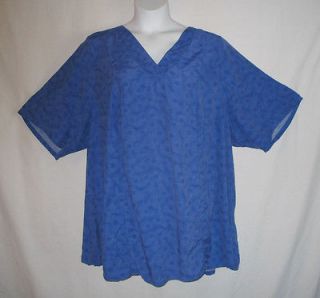Making it Big MIB Blue Print Rayon Short Sleeve Shirt MIB Size 3 or 