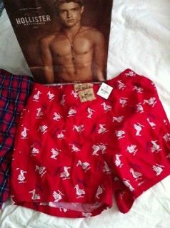 NWT Hollister by A&F underwear boxer dark pink animal beach surf gym M 