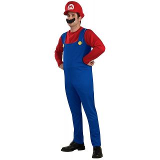 Mario Costume Adult Mens Super Bros Brothers Halloween in Std & Plus 