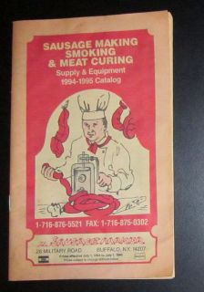 Sausage Makers Smoking & Meat Curing Supply & Equipment Catalog Book 