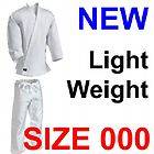 Karate Uniform SIZE 000 WHITE 6oz Martial Art Gi