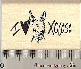 Xoloitzcuintle Xolos dog rubber stamp D8811 WM mexican