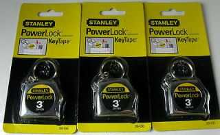 Stanley Tape Measure 39 130 3 x 1/4 3 Pack Lot PowerLock Keychain 