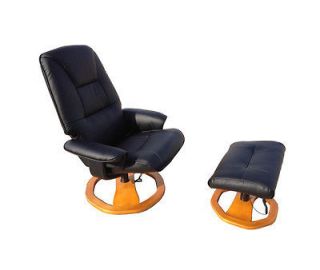   Black Office TV Theater Recliner Massage Chair With Ottoman 7901   NEW