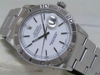 Rolex 2003 Mens DateJust Box Papers Thunderbird White Dial 100% 