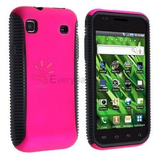 Black TPU Hot Pink Hard Dual Flex Skin Case For Samsung Galaxy S 4G 