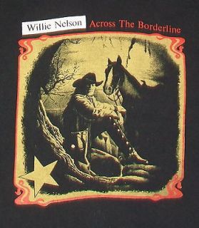 vintage WILLIE NELSON ACROSS THE BRODERLINE t shirt L country western 