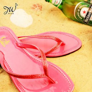 New Womens Flip Flops Glitter Thong Summer Beach Flats Sandals Slipper 