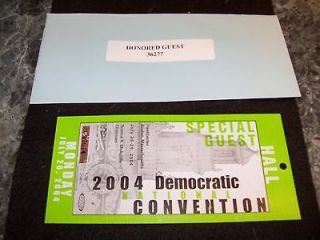 democratic convention TICKET from 2004 with envelope, nr/mint 