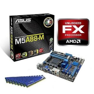 AMD FX 8150 Eight Core X8 BE CPU ASUS MOTHERBOARD 32GB DDR3 MEMORY RAM 