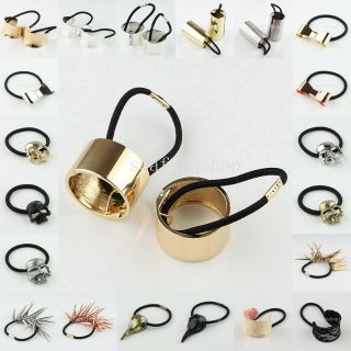  NEW WOMEN GIRL CHIC HAIR CUFF WRAP PONY TAIL BAND METAL HOLDER RING