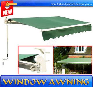 Green LUXURY MANUAL 8.2 ft AWNING SUN SHADE CANOPY SHELTER CHRISTMAS 