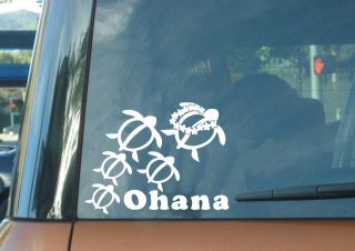 Ohana Sea Turtle Family Set Of 5   Hawaii Car Laptop Vinyl Decal 