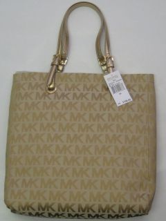  Michael Kors 38S1CTTT3J North South Signature Jacquard Beige & Gold 