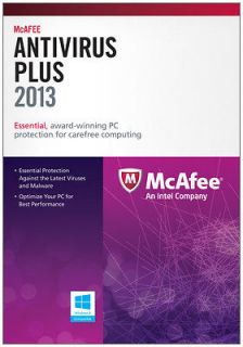 McAfee AntiVirus 2013 Plus Retail Box   Protects 3 PCs for 1 Year 
