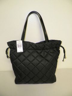 MICHAEL KORS SUMMER BLACK JACQUARD XL QUILTED TOTE WITH PATENT 