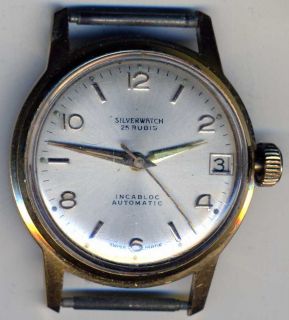 vintage mens watch (silverwatch) 25 rubis incabloc automatic swiss 