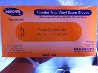 Box 100 Invacare Powder/Latex Free Vinyl Gloves S Small